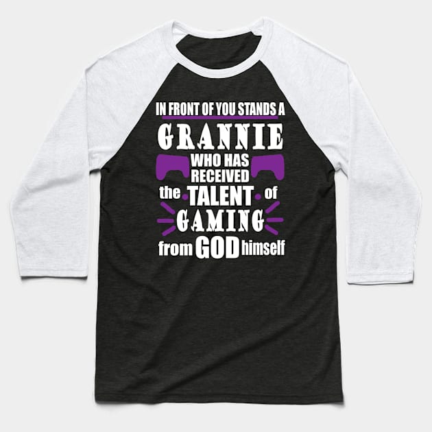 Gaming Grandma Gamble Gift Seniors Team Baseball T-Shirt by FindYourFavouriteDesign